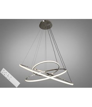 LED люстра в спальню з диммером, 140W, три алюмінієві кільця MD9079-3AHR-800+600+400 