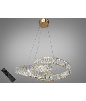 Преміум новинка, золота кришталева світлодіодна люстра на тросах, 80W 531/600GD