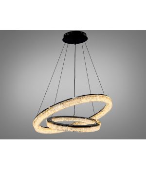 Підвісна люстра LED два кільця 125 Вт  1712/600+400BK