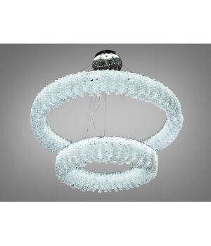 Підвісна люстра LED два кільця хром 80 Вт модель 505-800+500CH