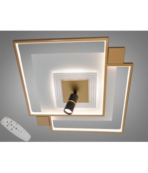Стельова LED люстра біло золота 70Вт 5533WH+G dimmer