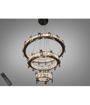 Підвісна люстра LED три кільця хром 125 Вт 7967/600+400+200CH