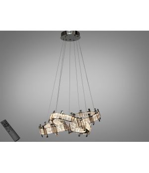 Підвісна люстра LED два  кільця хром 100 Вт 7967/600+400CH