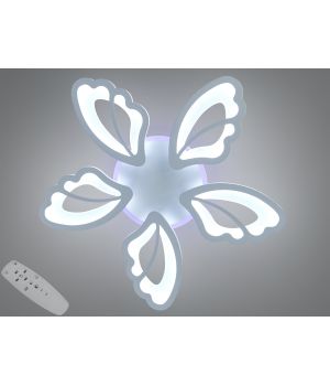 Стельова LED люстра квітка біла 80Вт 8166/5WH LED 3color dimmer