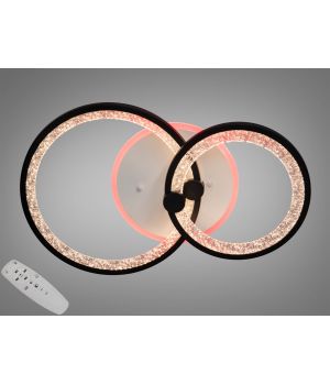 LED люстра з пультом, диммером і кольоровою підсвіткою, 55W, чорна 8180/2BK LED 3color dimmer
