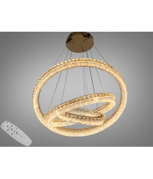 Кришталева світлодіодна люстра-підвіс, 160W MD6027/800+600+400S-gold