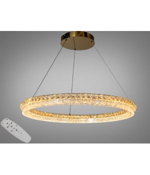 Кришталева світлодіодна люстра-підвіс ,  80W MD6027/800S-gold