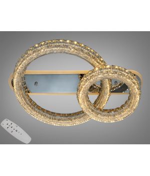 Люстра стельова LED кришталева хром 140W пульт MX6027/500+300HR