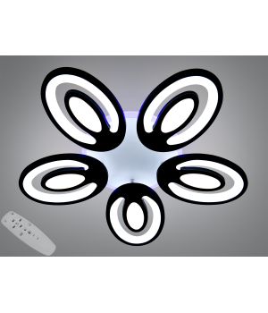 Стельова LED люстра чорна 95Вт  2528/5BK LED 3color dimmer