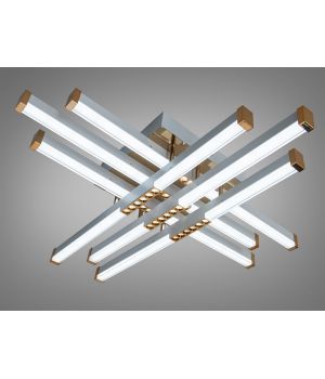 Стельова LED люстра Лінії білий золото 80 Вт 2532WH+G dimmer