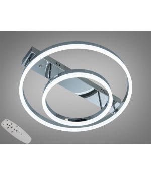 Стельова люстра LED хром 2 кільця  60Вт 2537HR dimmer