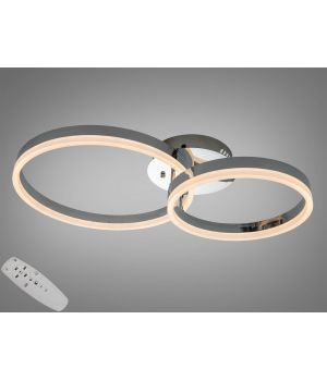 Стельова люстра LED хром два кільця 50W 2539HR dimmer 