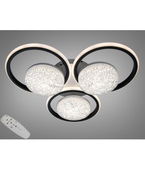 Стельова LED люстра кільця біла +  чорна 82Вт 2563WH+BK DIMMER