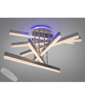 LED люстра стельова 102Вт матовий хром 7010NEW HR LED 3color dimmer