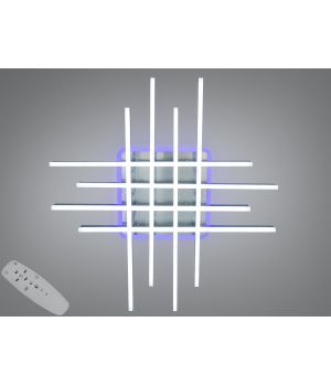 Люстра стельова матовий хром пульт 8 ліній 136Вт 7012NEW HR LED 3color dimmer