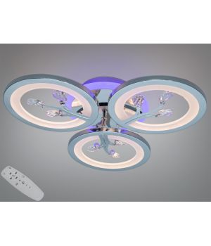 Стельова LED люстра 3 кільця хром 50 Вт 8135/3HR LED 3color dimmer