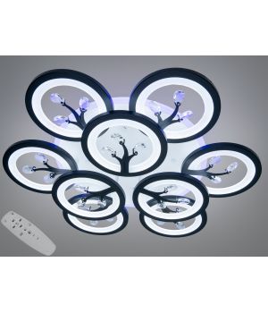 Стельова LED люстра Art-Studio 9 кілець чорна 140Вт  8135/6+3BK LED 3color dimmer