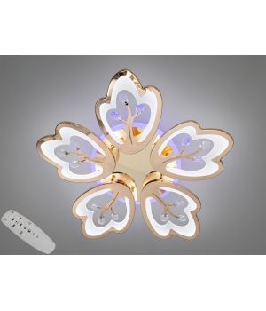 Стельова LED люстра Квітка золото 90 Вт 8148/5G LED 3color dimmer