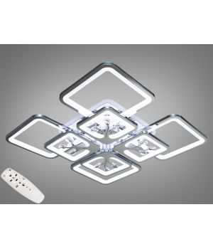 LED стельова люстра Art-Studio хром 190 Вт 8157/4+4HR LED 3color dimmer