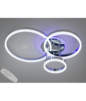 Світлодіодна люстра з підсвіткою , хром 75W 8174/3HR LED 3color dimmer хром 