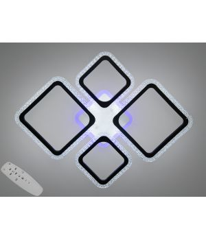 LED люстра 4 квадрати чорна A8170/2+2BK LED 3color dimmer