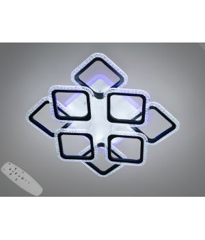 СТЕЛЬОВА СВІТЛОДІОДНА ЛЮСТРА ВІД ART-STUDIO З ДИМЕРОМ 130W AS8170/4+4BK LED 3color dimmer