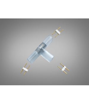 Конектор T для неону 220V прозорий безшовний P220-NEON-T