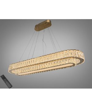 Підвісна кришталева LED люстра від Art-Studio овальна золото 152Вт 575/1000x350G