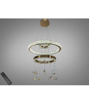 Люстра LED підвісна 3 кільця від Art-Studio золото 124Вт 598/600+400+200G