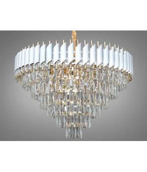 Люстра підвісна від Art-Studio білий-золото 11xE14 кришталь N9001-750WH+SGD