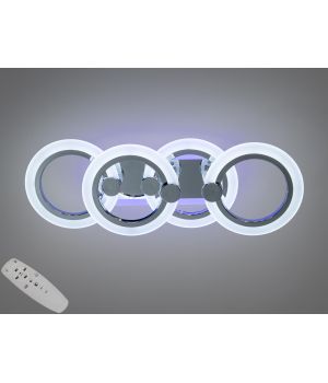 Світлодіодна люстра від Art-Studio 4 кільця 50Вт хром HA8022/2+2G LED 3color dimmer