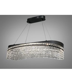 Підвісна кришталева люстра LED чорна 78 Вт овал P7027/L800x300BK