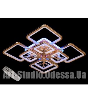 Світлодіодна люстра 8157-4+4HRLEDDIM3COL хром 190Вт пульт диммер  8157/4+4G LED 3color dimmer