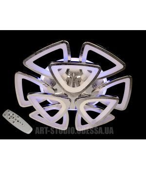 LED люстра на пульті з диммером і синьою підсвіткою, 140W