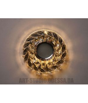 Хрустальный точечный светильник со встроенной LED подсветкой XF002-BK+LED
