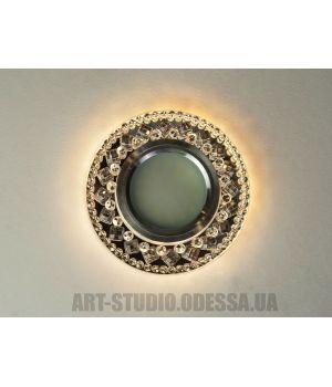 Хрустальный точечный светильник со встроенной LED подсветкой XF004-WH+LED