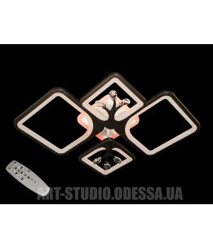 Декоративна LED люстра з димером і підсвічуванням, 100W, 8157/2+2BK LED 3color dimmer