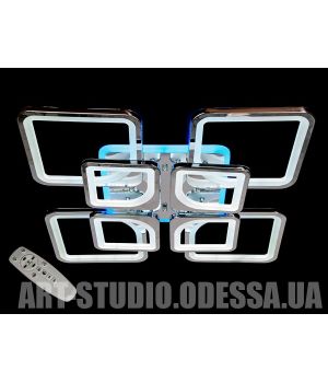 Люстра LED стельова 8060 хром 190Вт від Art-Studio 8060/4+4HR LED 3color dimmer