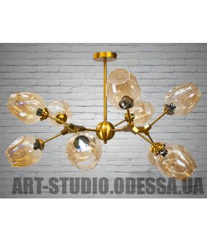 Люстра в стиле Loft - "Молекула" на 10 ламп 899-10GG