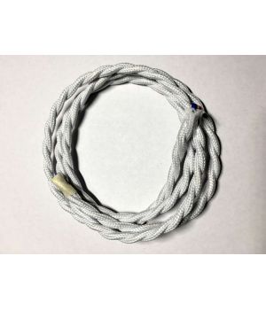 AMP кабель текстильний звитий 2x0.75 white