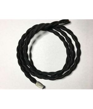 AMP кабель текстильний звитий 2x0.75 black
