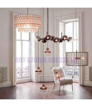 Люстра в стилі Loft - "Молекула" на 8 ламп 933-8BK