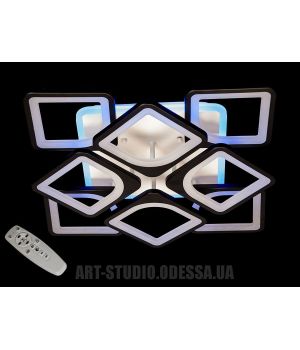 Нова LED люстра з пультом, димером, підсвіткою, 130Вт S8060/4+4BK LED 3color dimmer
