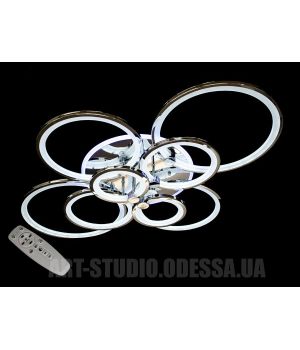 Стельова LED люстра золото 175W димер пульт 8022/8HR LED 3color dimmer 