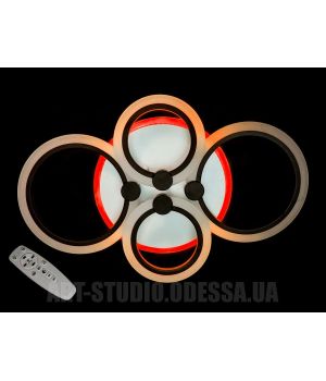 Дизайнерська люстра LED з діммером та підсвічуванням, 80Вт   A8022/4BK LED 3color dimmer
