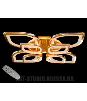 Світлодіодна люстра  від Art-Studio з пультом, люстра золото, 150Вт 8073/4+4G LED 3color dimmer