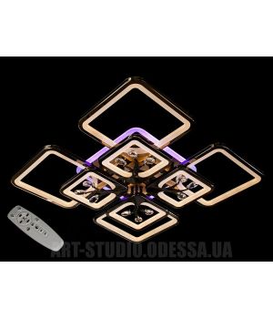 LED люстра на стелю з димером і кольоровим підсвічуванням, 190Вт.8157/4+4BK LED 3color dimmer