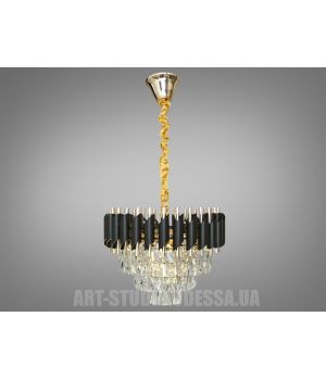 Сучасна кришталева люстра 201202/400BK+S-gold 