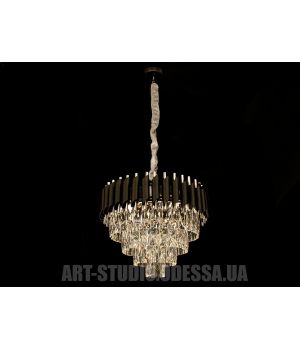 Сучасна кришталева люстра 8032/500BK+HR (белый,черный)