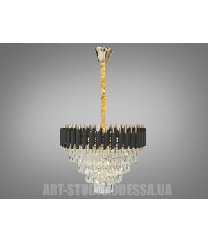 Сучасна кришталева люстра 201202/500BK+S-gold 